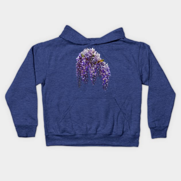 Bunch of Wisteria Kids Hoodie by SusanSavad